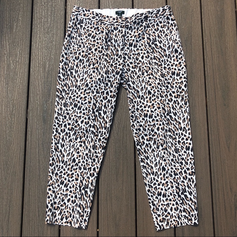 J Crew city fit leopard print ankle pant